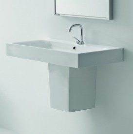 Раковина для ванной Kerasan Cento подвесная/накладная 50х45 см белая 353001