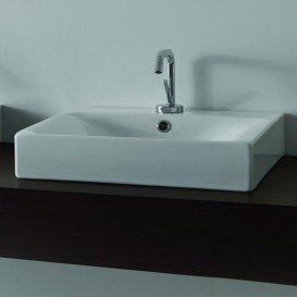 Раковина для ванной Kerasan Cento подвесная/накладная 60х45 см белая 353101