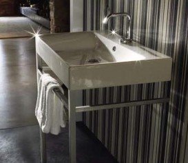 Раковина для ванной Kerasan Cento подвесная/накладная 80х45 см белая 353301