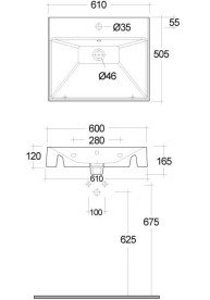 Раковина для ванной Kludi Resa 61х50,5 см керамика черный матовый 59WW6139