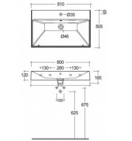 Раковина для ванної кімнати Kludi Resa 81х50,5 см кераміка білий 59WW8143