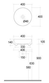 Раковина для ванной Kludi Resa R ⌀40 см керамика белый матовый 58CW1053