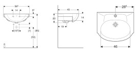 Раковина для ванной Kolo Solas 56х45 см сантехнический фарфор белый 101456UA