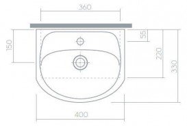Раковина для ванной Kolo Solo 40х33 см керамика белый 72942-00U
