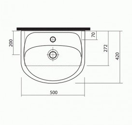 Раковина для ванної Kolo Solo 50х42 см кераміка білий 71950-00U