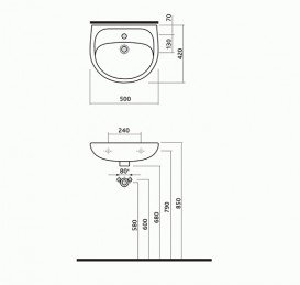 Раковина для ванной Kolo Solo 50х42 см керамика белый  71151-00U