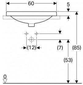 Раковина для ванной комнаты Geberit VariForm с отверстием перелива овальная белый 500.729.01.2