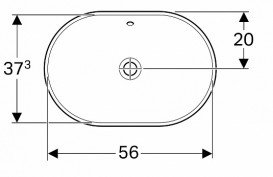 Раковина для ванної кімнати Geberit VariForm з отвором переливу овальна білий 500.729.01.2