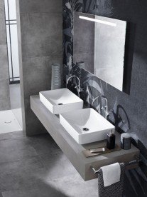 Раковина для ванной комнаты Geberit VariForm без отверстия перелива прямоугольная белый 500.739.01.2