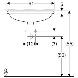 Раковина для ванної кімнати Geberit VariForm 61х46 см без переливу еліптична білий 500.759.01.2