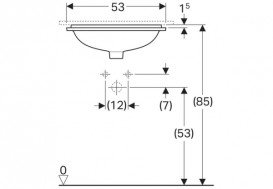 Раковина для ванної кімнати Geberit VariForm 45х35 см без переливу прямокутна білий 500.763.01.2
