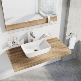 Раковина для ванной комнаты Ravak Uni 500 R Slim накладная без перелива керамика белый XJX01150001