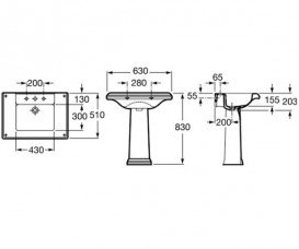 Раковина для ванної кімнати Roca America 63х51 см підвісна кераміка білий A327491000