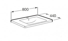 Раковина для ванної кімнати Roca Gap з установкою на тумбу 800х440 мм кераміка білий A327470000
