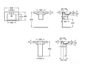 Раковина для ванной комнаты Roca Khroma 80х48 см подвесная керамика белый A327650000