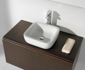 Раковина для ванної кімнати Roca Khroma 40х40 см накладна кераміка білий A327654000