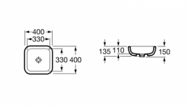 Раковина для ванної кімнати Roca Khroma 40х40 см накладна кераміка білий A327654000