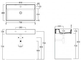 Раковина для ванной комнаты Simas Agile подвесная 810х460 мм санфаянс белый AG81