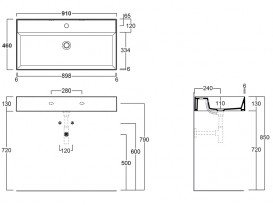Раковина для ванної кімнати Simas Agile підвісна 910х460 мм санфаянс білий AG91