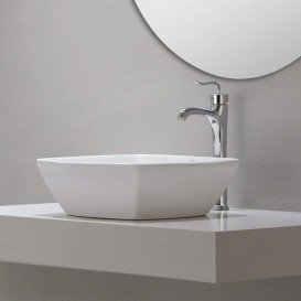 Раковина для ванной Kraus Elavo накладная 42х42 см керамика белый KCV-126