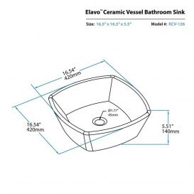 Раковина для ванной Kraus Elavo накладная 42х42 см керамика белый KCV-126
