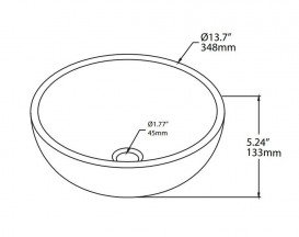 Раковина для ванной Kraus Elavo накладная Ø34,8 см керамика белый KCV-341