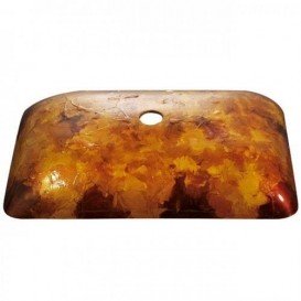 Раковина для ванної Kraus Multi-Tone скло янтарно-коричневий GVR-420-RE-15mm