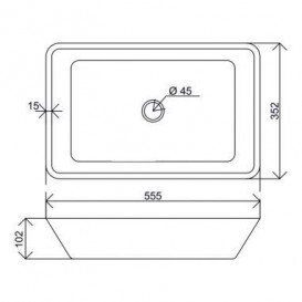 Раковина для ванної Kraus Multi-Tone скло янтарно-коричневий GVR-420-RE-15mm