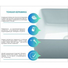 Раковина для ванной Kraus Viva 39,6х39,6 см керамика глянцевый белый KCV-202GWH