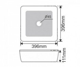 Раковина для ванной Kraus Viva 39,6х39,6 см керамика глянцевый белый KCV-202GWH