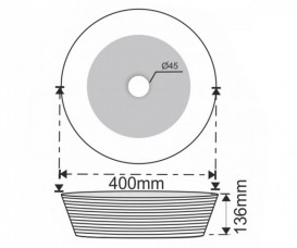 Раковина для ванної Kraus Viva Ø40 см кераміка глянсовий білий KCV-205GWH