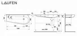 Раковина для ванной Laufen IL Bagno Alessi One 120х50 см без отверстий керамика белый с покрытием LCC H8149744001091