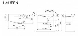 Раковина для ванної кімнати Laufen IL Bagno Alessi One 90х50 см без отворів кераміка білий з покриттям LCC H8149764001091