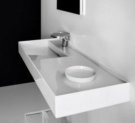 Раковина для ванної Laufen Kartell 120х46 см полиця праворуч з отвором 1 кераміка білий з покриттям LCC H8133324001111