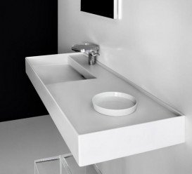 Раковина для ванної Laufen Kartell 120х46 см полиця праворуч з отвором 1 кераміка білий матовий H8133327571111