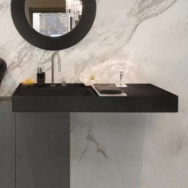 Раковина для ванної Laufen Kartell 120х46 см полиця праворуч з 2 отворами кераміка чорний матовий H8133327168151