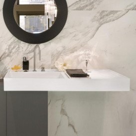 Раковина для ванної Laufen Kartell 120х46 см полиця праворуч з 2 отворами кераміка білий матовий H8133327578151