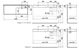 Раковина для ванної Laufen Kartell 120х46 см полиця зліва з 1 отвором кераміка графіт матовий H8133337581111