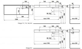 Раковина для ванной Laufen Kartell 120х46 см полка слева c 2 отверстиями керамика белый с покрытием LCC H8133334008151
