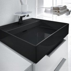 Раковина для ванной Laufen Kartell 46х46 см с 1 отверстием без перелива керамика черный глянцевый H8153310201111