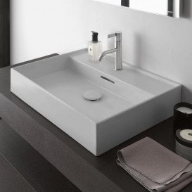 Раковина для ванної Laufen Kartell 50х46 см з 1 отвором шліфована кераміка сірий матовий H8163327591041