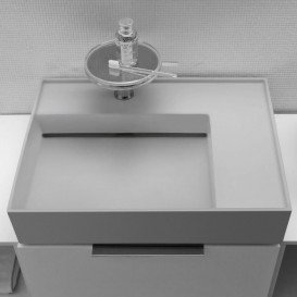 Раковина для ванної Laufen Kartell 60х46 см із прихованим зливом з 1 отвором кераміка сірий матовий H8103347591111