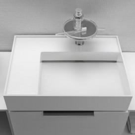 Раковина для ванної Laufen Kartell 60х46 см із прихованим зливом без отвору кераміка білий з покриттям LCC H8103354001121