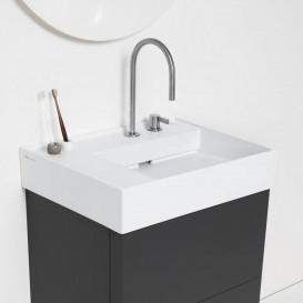Раковина для ванної Laufen Kartell 60х46 см із прихованим зливом та з 2 отворами кераміка білий H8103350008151
