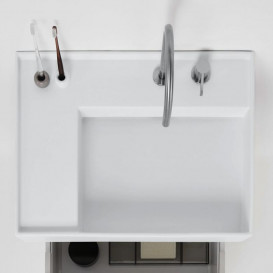 Раковина для ванної Laufen Kartell 60х46 см із прихованим зливом та з 2 отворами кераміка білий H8103350008151
