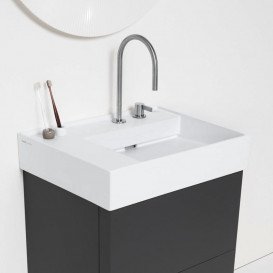 Раковина для ванной Laufen Kartell 60х46 см со скрытым сливом и с 2 отверстиями керамика белый матовый H8103357578151