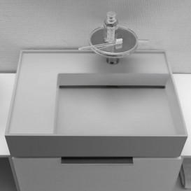 Раковина для ванної Laufen Kartell 60х46 см із прихованим зливом та з 2 отворами кераміка сірий матовий H8103357598151