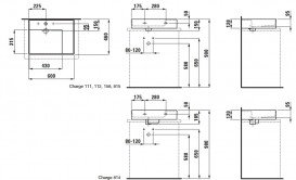 Раковина для ванної Laufen Kartell 60х46 см з 2 отворами полиця праворуч шліфована кераміка чорний матовий H8183347168151
