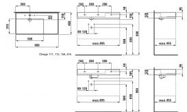Раковина для ванной Laufen Kartell 90х46 см полка справа c 1 отверстием керамика серый матовый H8103387591111