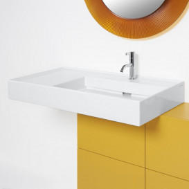 Раковина для ванної Laufen Kartell 90х46 см полиця зліва з 1 отвором кераміка білий H8103390001111